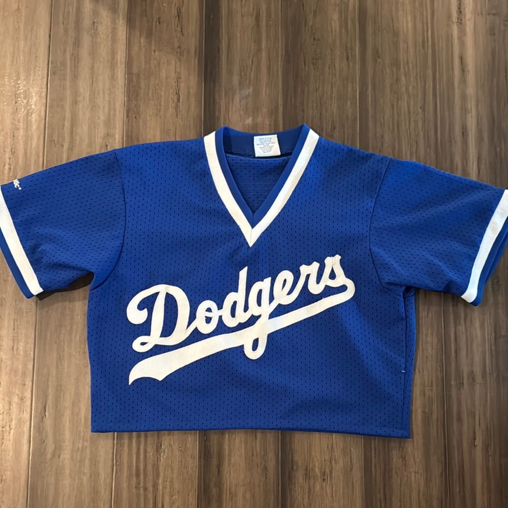 Vintage Majestic Blue and White Dodgers Jersey